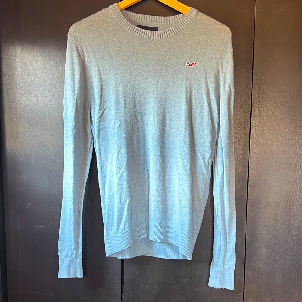 Hollister Blue Crewneck Sweater Lightweight Knit
